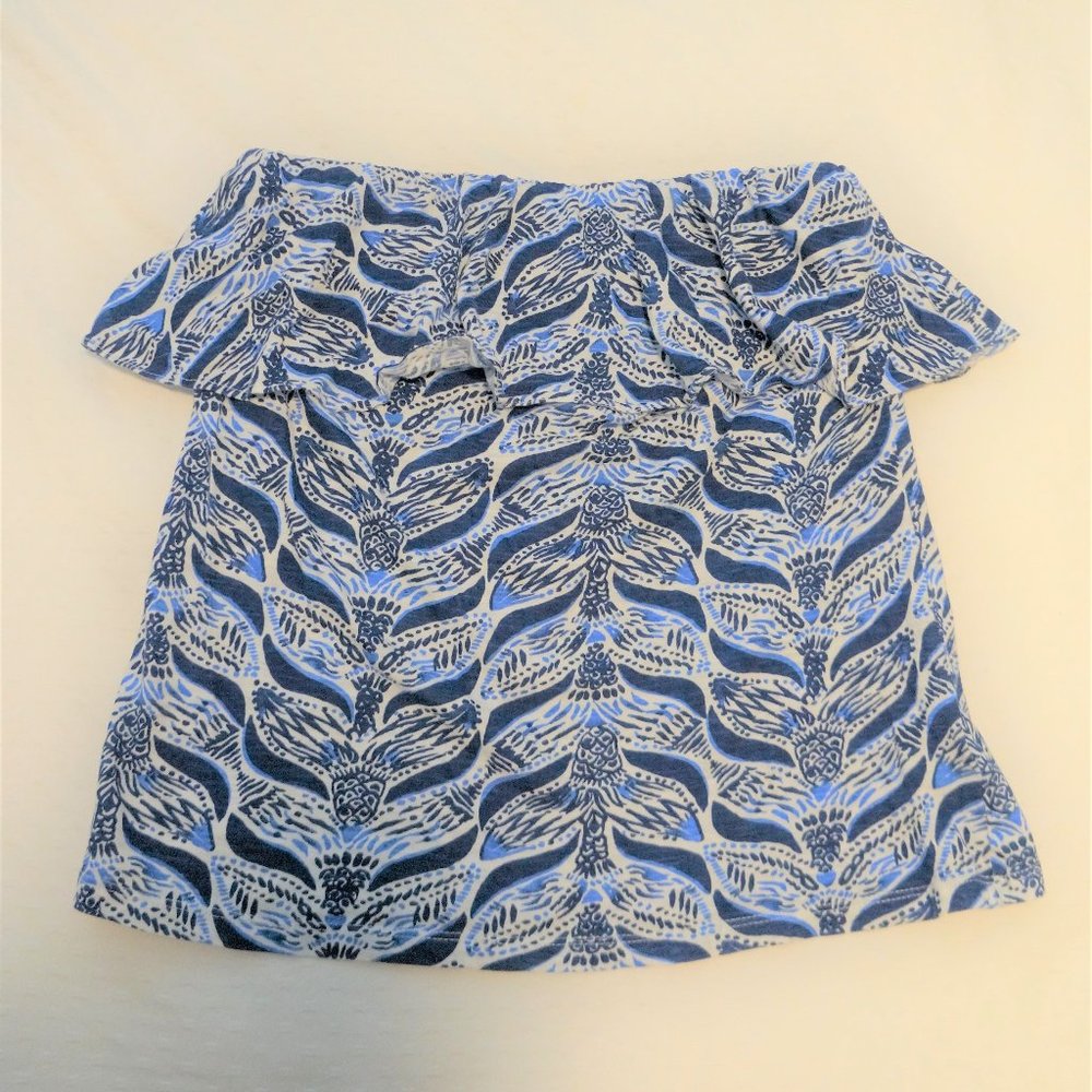 Lilly Pulitzer strapless top with ruffles Sz Small